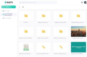 Tela do módulo de Disco Virtual SULTS com pastas e arquivos