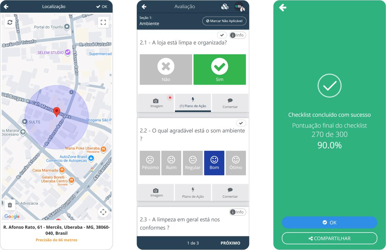 Aplicativo mobile de checklist para auditoria industrial com geolocalização, avaliação por seção e plano de ação CAPA por item reprovado Aplicativo mobile de checklist para auditoria industrial com geolocalização, avaliação por seção e plano de ação CAPA por item reprovado