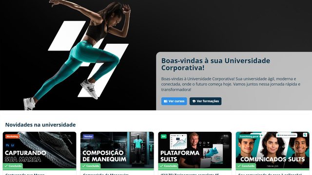 Universidade corporativa com trilhas de cursos EAD