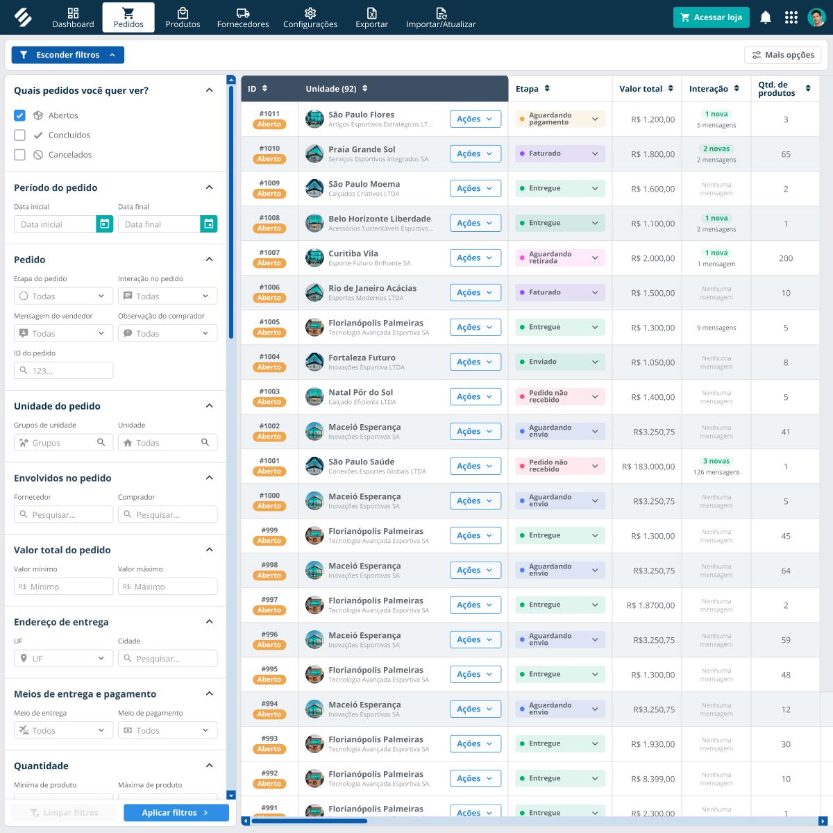 Parceiro monta o pedido pelo catálogo digital com carrinho e aprovação por alçada Tela do carrinho de compras B2B no SULTS com produtos selecionados, variações, quantidades validadas e resumo do pedido antes do envio